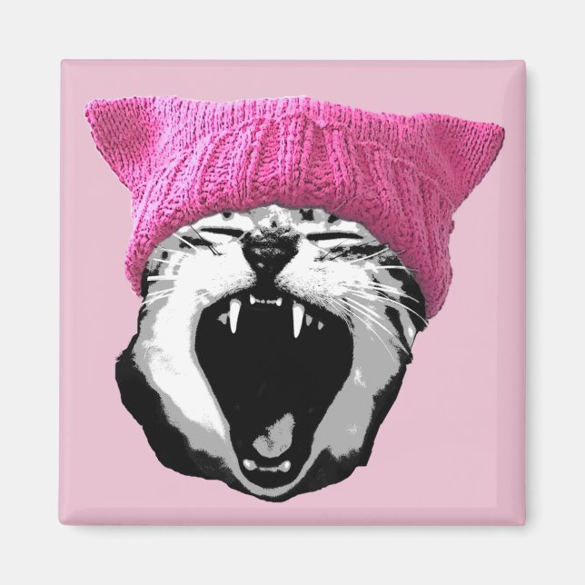 Pussy-hat Magnet - square (Front)
