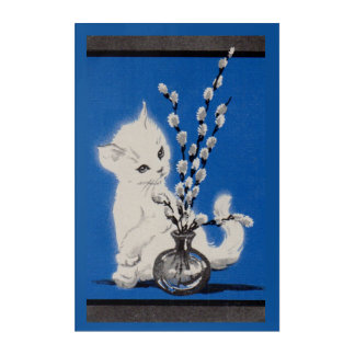 pussycat and pussywillow acrylic print