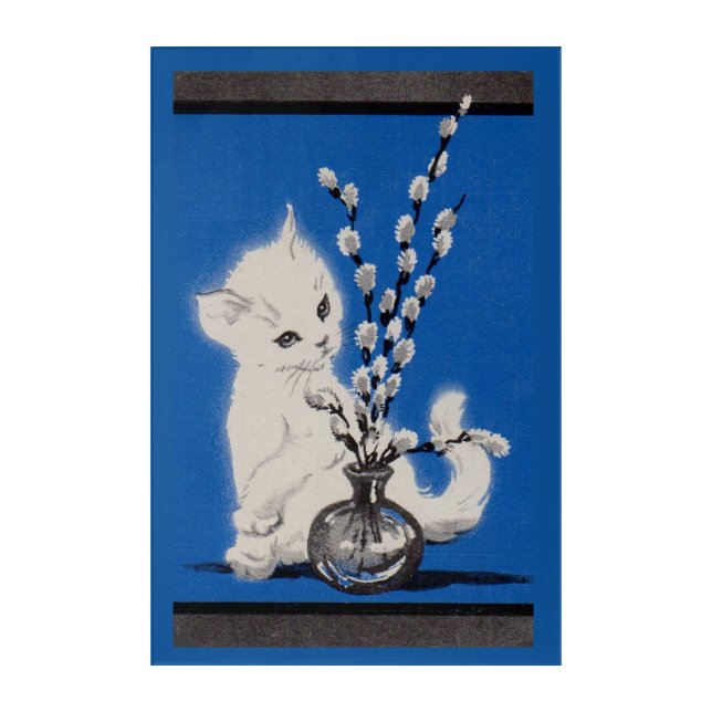 pussycat and pussywillow acrylic print (Front)