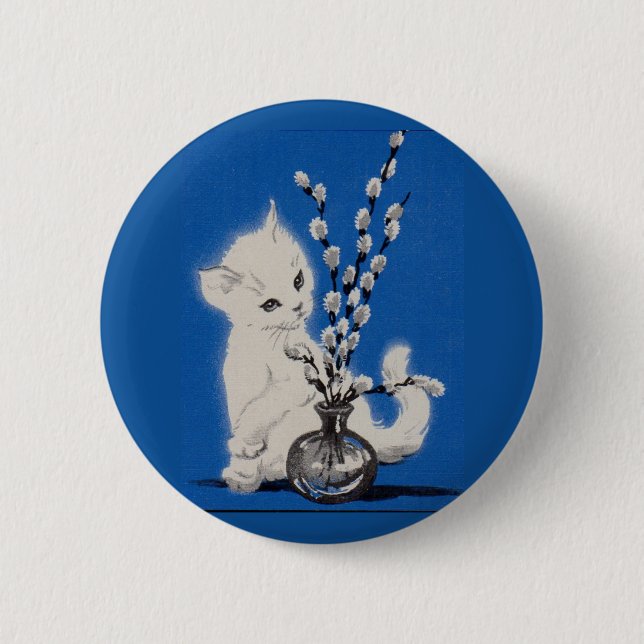 pussycat and pussywillow button (Front)