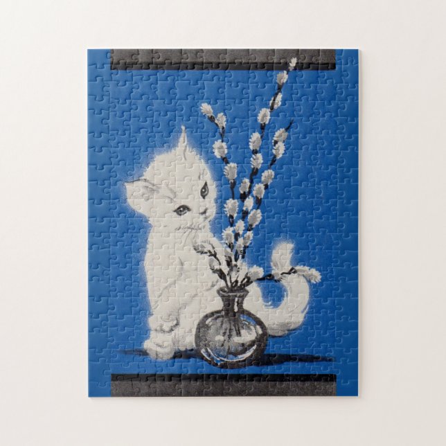 pussycat and pussywillow jigsaw puzzle (Vertical)