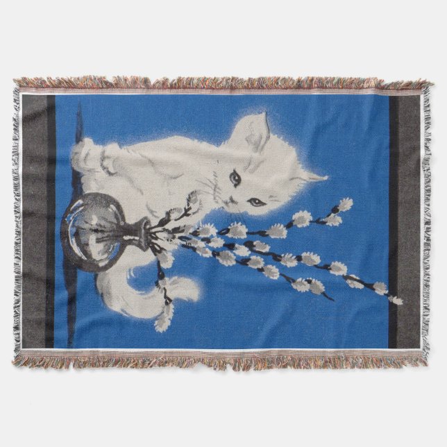 pussycat and pussywillow throw blanket (Front)