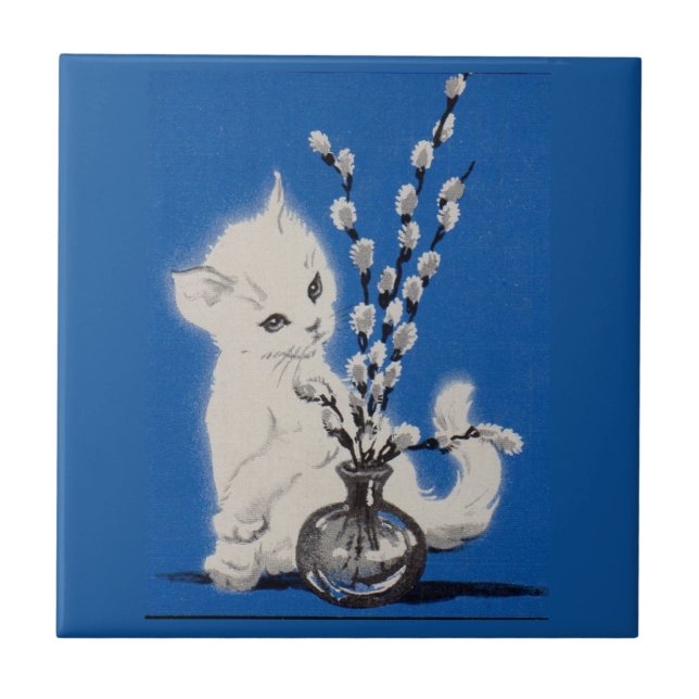 pussycat and pussywillow tile (Front)