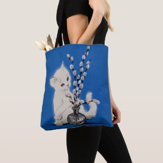 pussycat and pussywillow tote bag