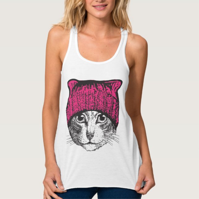 Pussyhat Protest Shirt - Women's Pussycat Pink Hat (Front)