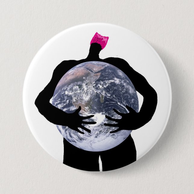 Pussyhats Care about the Environment Button (Front)