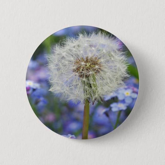 Pusteblumen Dream in Blue Vergismal Pinback Button (Front)