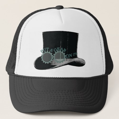 put a gear on it _ steampunk trucker hat