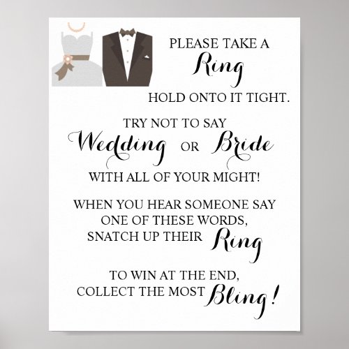 Put a Ring on  Bridal Shower Game Sign