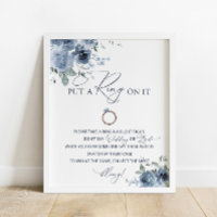 Put a Ring on Dusty Blue Floral Bridal Shower