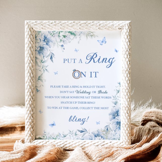 Put a Ring on It Blue Chinoiserie Bridal Shower Poster (Creator Uploaded)
