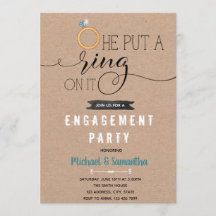 Put a ring on it engagement invitation