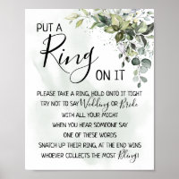 Put a Ring on it eucalyptus greenery game sign