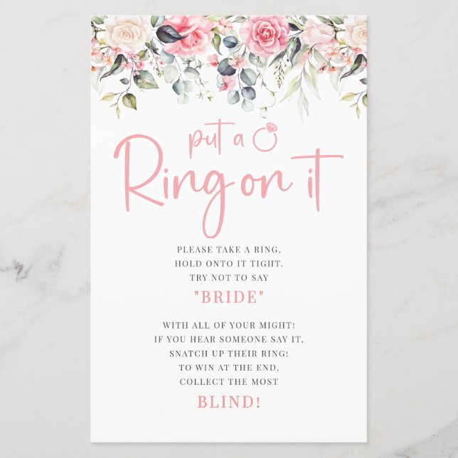 Put A Ring On It Game Bridal Shower  (Front)