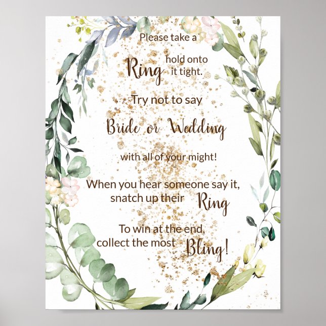 Put a Ring on it Herbal Shower Game Sign (Front)