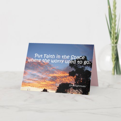 Put Faith In the Space Where the Worry Quote Card