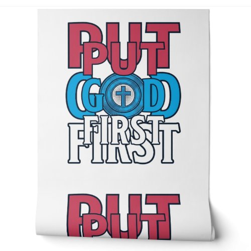 Put God First Christian Quote Vector Wallpaper