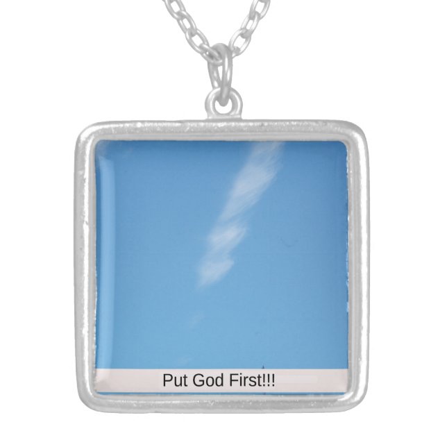 Put God First Silver Plated Necklace (Front)