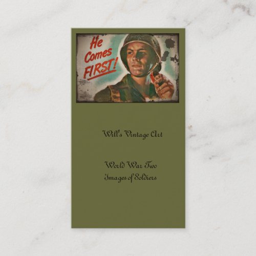 Put Him First WWII Food Rations Business Card