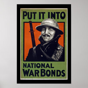 Put It Into National War Bonds (border) Poster
