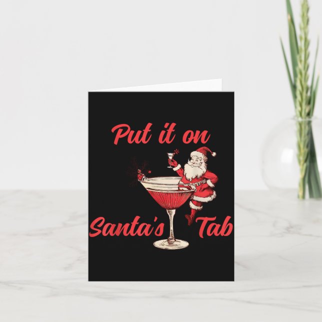 Put It On Santas Tab Funny Christmas Santa Tail Re Card (Front)