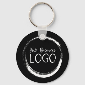 Put My Logo on a Round Black Keychain