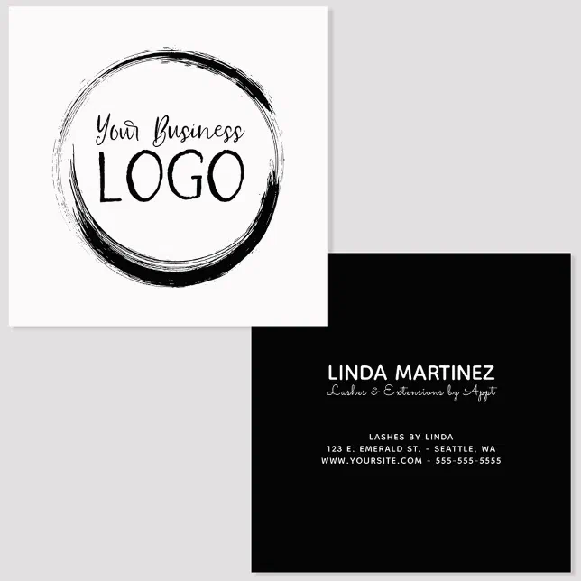Put My Logo On a Square Business Card Zazzle