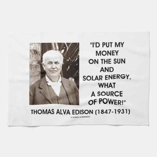 Put My Money On Sun Solar Energy Source Of Power Kitchen Towel