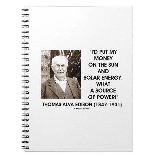 Put My Money On Sun Solar Energy Source Of Power Notebook