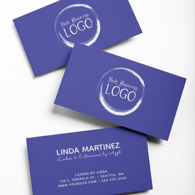 Put My White Logo On Blue Business Card (Put My White Logo On Blue Business Card)