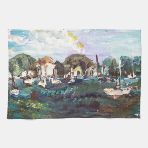 Put_n_Bay Lake Erie Island Painting 2 Kitchen Towel