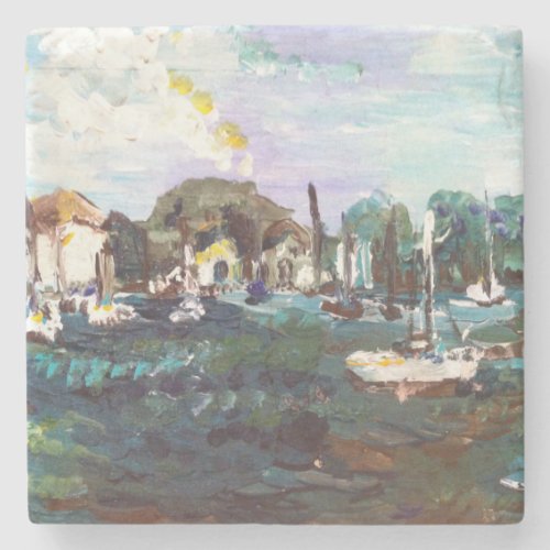 Put_n_Bay Lake Erie Island Painting 2 Stone Coaster