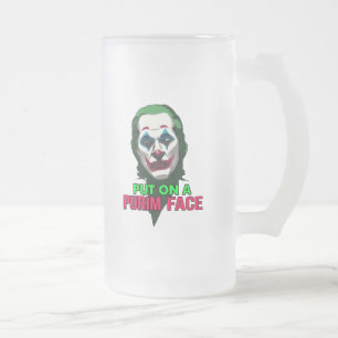 Put on a Happy Face Frosted Glass Beer Mug