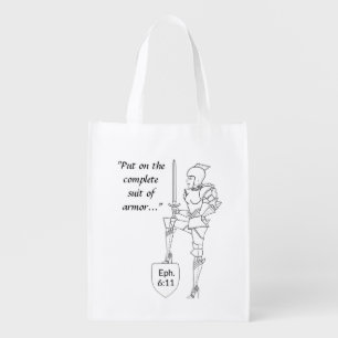 "Put on the complete Suit of Armor"  Grocery Bag