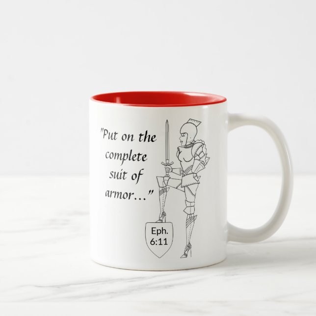 "Put on the complete Suit of Armor"  Two-Tone Coffee Mug (Right)
