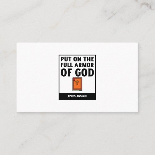 Put on the full armor of God christian faith relig Business Card