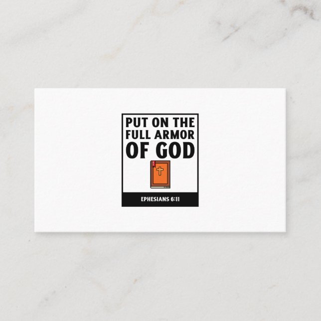 Put on the full armor of God christian faith relig Business Card (Front)
