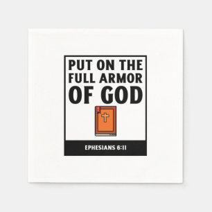 Put on the full armor of God christian faith relig Napkins