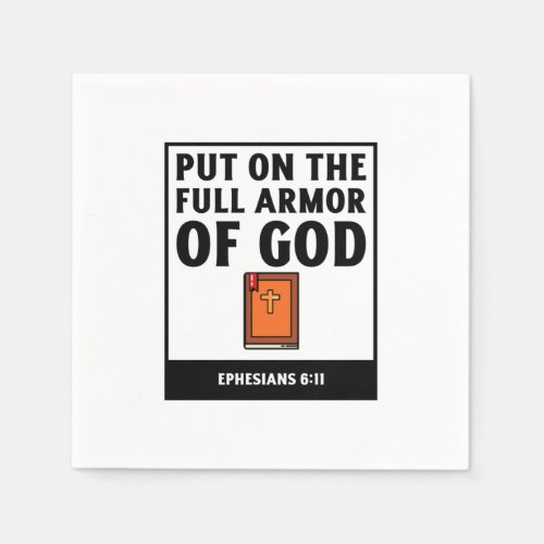 Put on the full armor of God christian faith relig Napkins