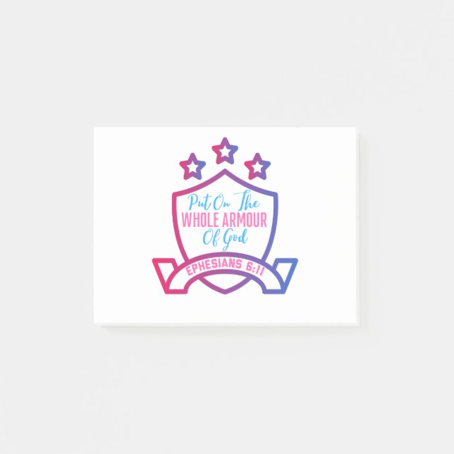 Put On The Whole Armor Of God Christian Faith Post-it Notes (Front)