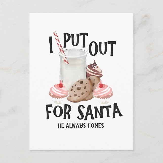  Put Out For Santa He Always Comes Funny Christmas Invitation Postcard (Front)