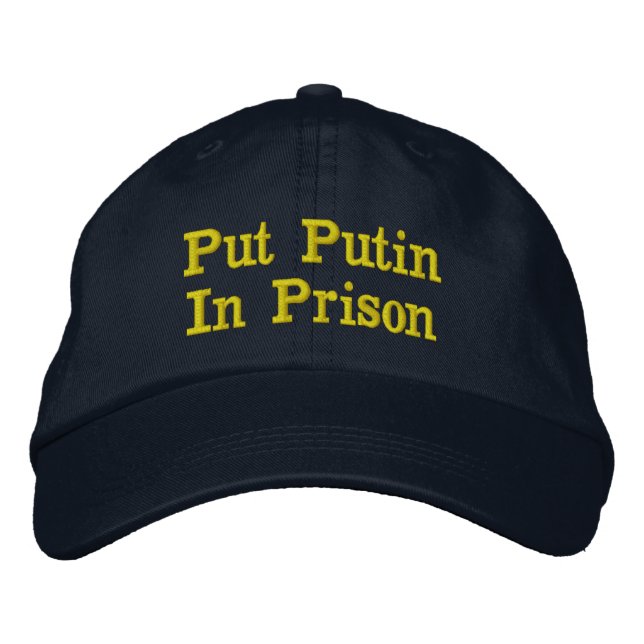 Put Putin In Prison Embroidered Baseball Cap (Front)