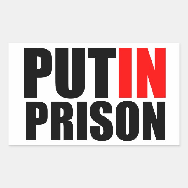 Put Putin in prison Rectangular Sticker (Front)