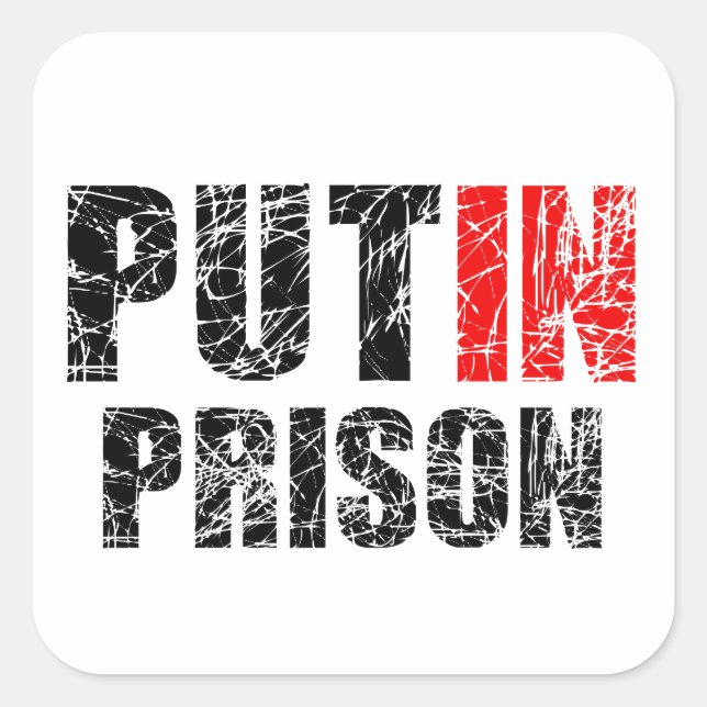 Put Putin in prison Square Sticker (Front)