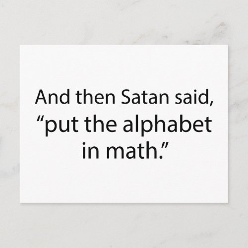 Put The Alphabet In Math Postcard