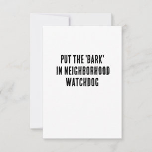 put the 'bark' in neighborhood watchdog thank you card