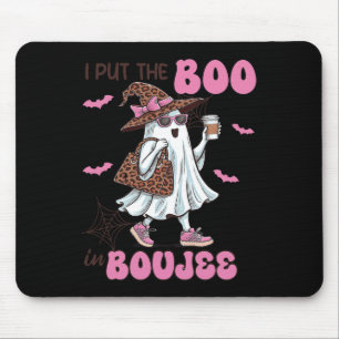 Put The Boo In Boujee Halloween Cute Lady Ghost Gi Mouse Pad