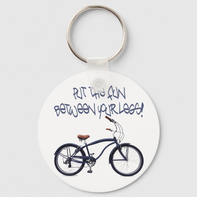 Put the FUN between your legs - blue Keychain (Front)