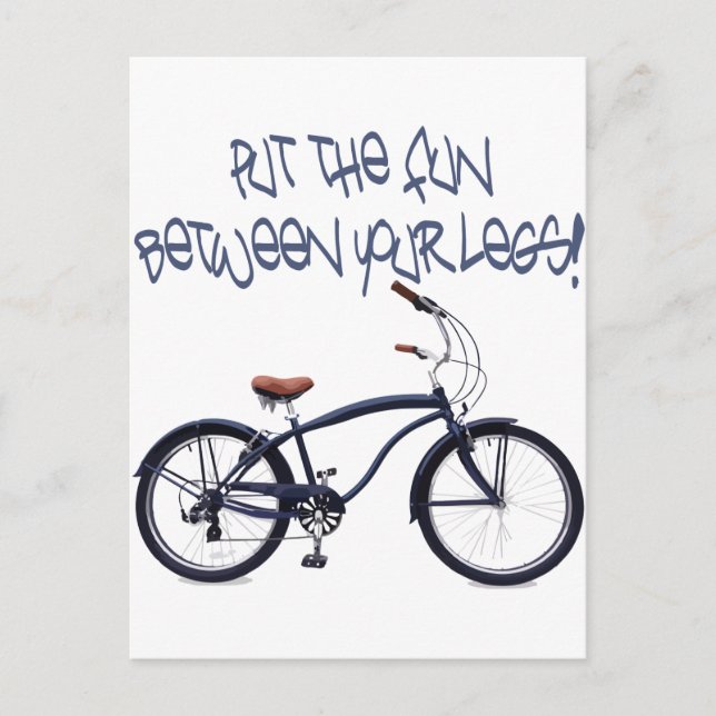 Put the FUN between your legs - blue Postcard (Front)