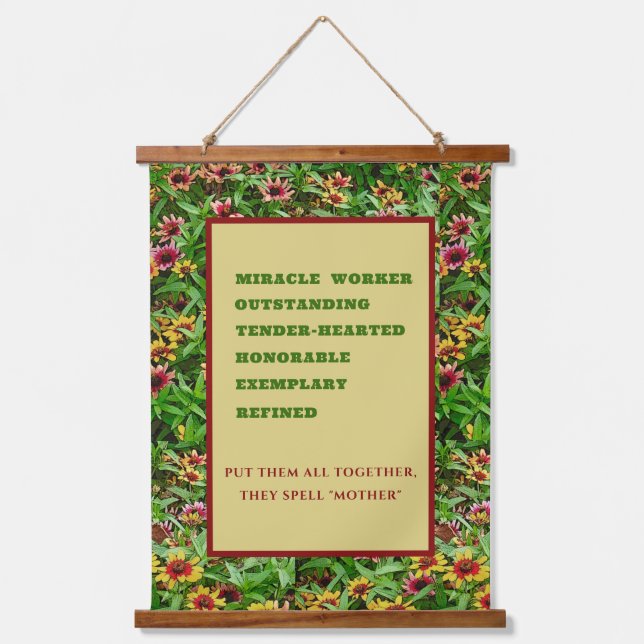 Put Them All Together, They Spell "Mother"/floral  Hanging Tapestry (Front)